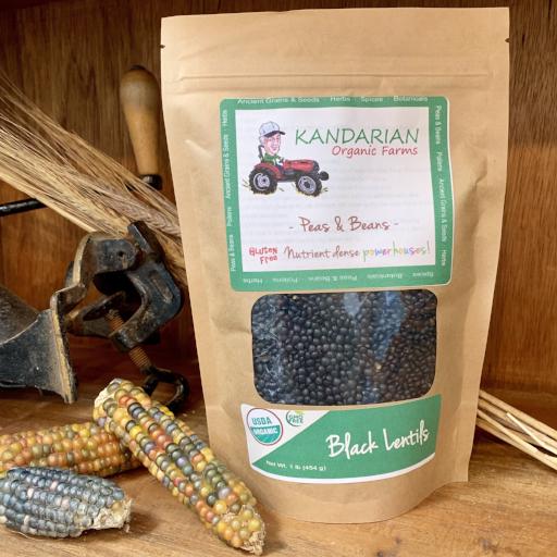 Organic Black Lentils EDLCBL - Kandarian Organic Farms
